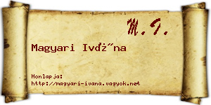 Magyari Ivána névjegykártya